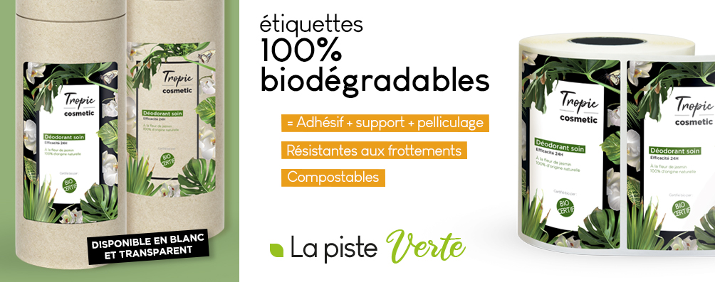 étiquettes adhésives ecologiques -etiquettes autocollantes  100 % biodégradables 